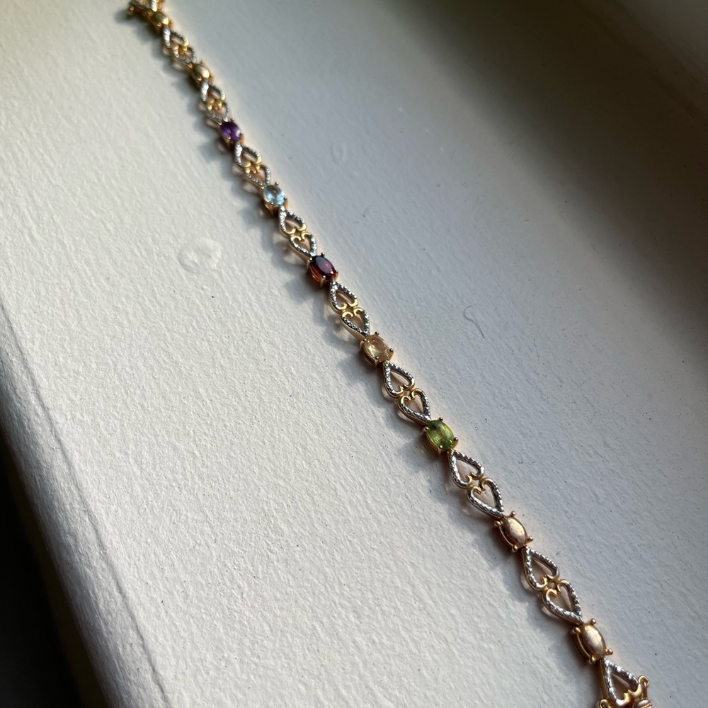 PAJ BB Gold Tone and Gemstone Bracelet